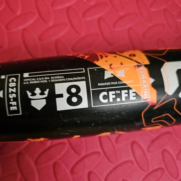 Demarini 2023 black orange Mashup 2 3/4 -8 30in euc USSSA Bat Xmas - Picture 3 of 7